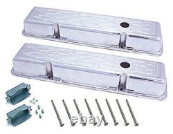 Flame Engraved Aluminum Chevy Small Block Valve Cover Set 265-400 Engines