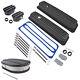 For Sbc 350 Short Valve Cover & 12 Half Finned Air Cleaner & Breather Kit Black
