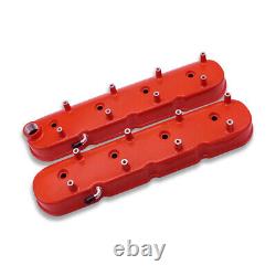 For Small Block Chevy V8 GM LS Tall Valve Covers Center Bolt Red Aluminum