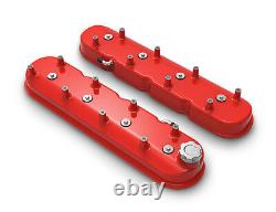 Holley 241-113 Gloss Red Aluminum Tall LS Valve Covers Chevy LS1 LS2 LS3 LS6