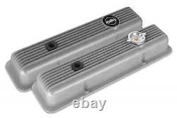 Holley 241-134 Muscle Series Valve Covers Small Block Chevy Finned Natural Finis