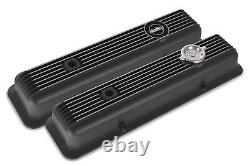 Holley 241-135 Black Finned Muscle Car Series SB Chevy Valve Covers Z28 L82 LT1