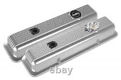 Holley 241-137 Muscle Series Valve Covers Small Block Chevy Finned Polish Finish