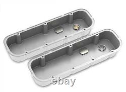 Holley 241-151 Polished Tall Finned M/T Valve Covers for Big Block Chevy Engines