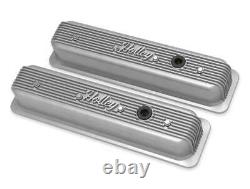 Holley 241-246 Finned Valve Covers for Small Block Chevy Engines Natural