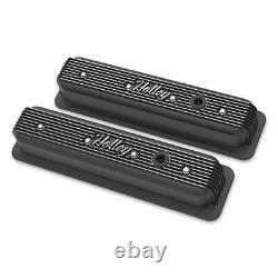 Holley 241-247 Finned Valve Covers, SBC, Black