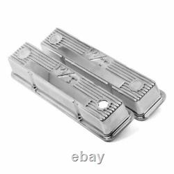 Holley 241-82 M/T Valve Covers Polished for Chevy Small Block Engines NEW