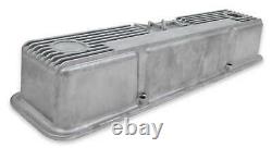 Holley 241-86 M/T Valve Covers for Small Block Chevy Engines Natural Cast F