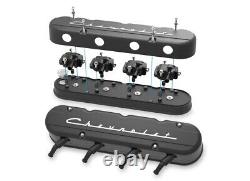 Holley Chevrolet Satin Black Aluminum Valve Covers with Coil Cover For LS Engine