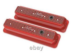 Holley Finned Valve Covers Small Block Chevy Engines Gloss Red Finish 241-250