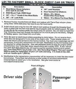 LS1 LS1 4.8L 5.3L 6.0L ENGINE SWAP into Chevy small block car motor mounts