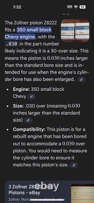 Lot Of 8 New Zollner Z8222.040 Pistons For 350 Chevy Small Block Engine Motor