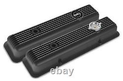 Muscle Series Valve Covers for small block Chevy engines-Black Finish