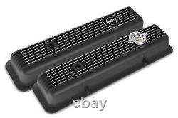 Muscle Series Valve Covers for small block Chevy engines-Black Finish 241-135
