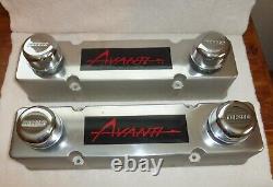 New Avanti II Custom Valve Covers with Breather Caps small block Chevy engines