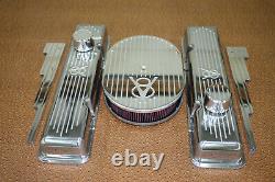 Old Ford V8 Design Fits Chevy Small Block Valve Covers 12 Oval Air Cleaner