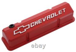 Proform 141-931 Die-Cast Slant-Edge Valve Covers Red, For Small Block Chevy