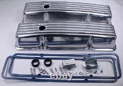 SBC 350 Small Block Chevy Tall Polished Aluminum Engine Dress Up Kit Valve Cover