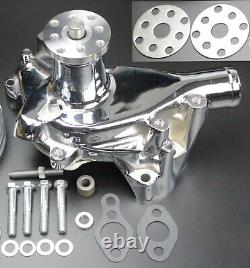 SBC Small Block Chevy 283 305 350 400 Chrome Long Water Pump High Volume Flow