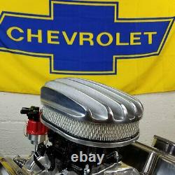SB Chevy 12 Deep Fin AC Engine Dress Up Kit Tall Valve Covers PCV Breathers 350