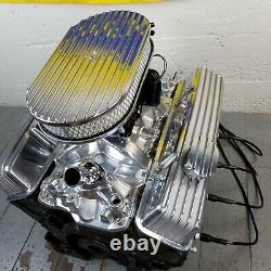 SB Chevy 15 Finned AC Engine Dress Up Kit Tall Valve Covers PCV Breathers 350