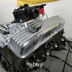 SB Chevy Chrome Finned Engine Valve Covers Breathers Small Block 327 350 1958-79