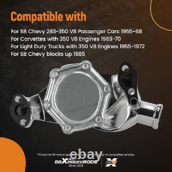 Short Water Pump for Small Block Chevy SBC 283 305 327 350 Chrome High Volume