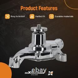 Short Water Pump for Small Block Chevy SBC 283 305 327 350 Chrome High Volume