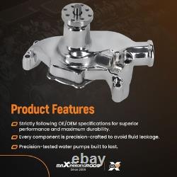 Short Water Pump for Small Block Chevy SBC 283 305 327 350 Chrome High Volume