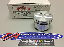 Silvolite 1482+. 030 Chevy 305 Small Block V8 Engines Cast Piston Set Of 8