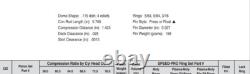 Small Block Chevy 400 V8 Hypereutectic Dish Top Piston Set with matching Rings