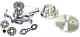 Small Block Chevy Chrome Short Alum Water Pump + 1 Groove Crankshaft Pulley Kit