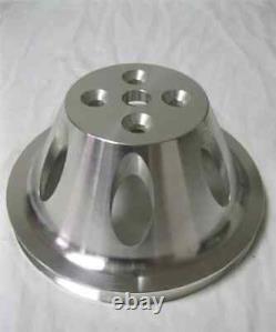 Small Block Chevy CHROME Short Alum Water Pump + 1 Groove Crankshaft Pulley Kit