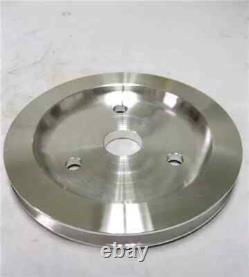 Small Block Chevy CHROME Short Alum Water Pump + 1 Groove Crankshaft Pulley Kit