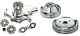 Small Block Chevy Chrome Short Water Pump & 2 / 2 Groove Crankshaft Pulley Kit
