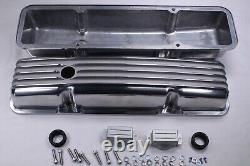 Small Block Chevy FINNED Aluminum Engine Dress Up Kit 12 Air Cleaner Covers PCV