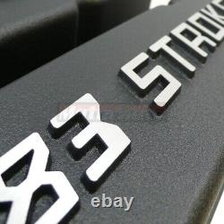 Small Block Chevy Tall Black Aluminum Valve Cover Bowtie 383 Stroker logo SBC