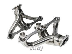 Twin SS Header/Manifold for 66-96 Chevy Small Block V8 Angle Plug Head