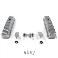 Vintage Short Finned Valve Covers with Breathers (PCV)Small Block Chevy streetrod