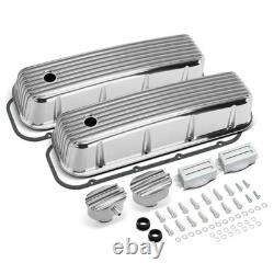 2x cache-culbuteurs avec quincaillerie pour Chevy 396 502 Mark IV V8 big-block poli
