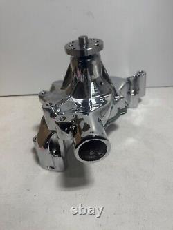 BBC Grand Bloc Chevy 396 402 427 454 POMPE À EAU LONGUE EN ALUMINIUM CHROMÉE À HAUT DÉBIT