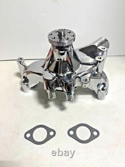 BBC Grand Bloc Chevy 396 402 427 454 POMPE À EAU LONGUE EN ALUMINIUM CHROMÉE À HAUT DÉBIT