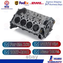 Bloc moteur nu court compatible avec GM Chevrolet 350 Cadillac SBC 5.7L V8 de 1887 à 2002