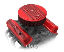 Cache-culbuteurs en aluminium Holley finition rouge brillant pour moteur Small Block Chevy