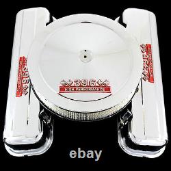 Chrome Tall Valve Covers And Air Cleaner Combo Fits Big Block Chevy 396 Moteurs