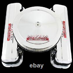 Chrome Tall Valve Covers And Air Cleaner Combo Fits Big Block Chevy 454 Moteurs