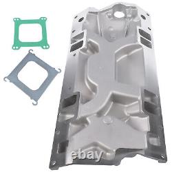 Collecteur d'admission Chevy Double Plan en Aluminium Satiné Adapté pour Vortec V8 305 350 Têtes