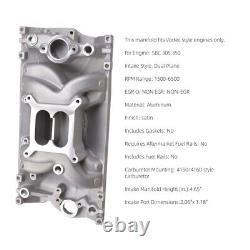 Collecteur d'admission Vortec à double plan pour moteur Chevy Small Block 5.0L/305 5.7L/350
