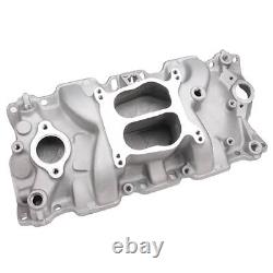 Collecteur d'admission à double plan Engine Works 71350 Stage 1 pour petit bloc Chevy, satin