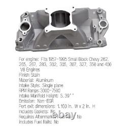 Collecteur d'admission à plan unique pour moteur V8 Chevy SBC 350 400 1957-95